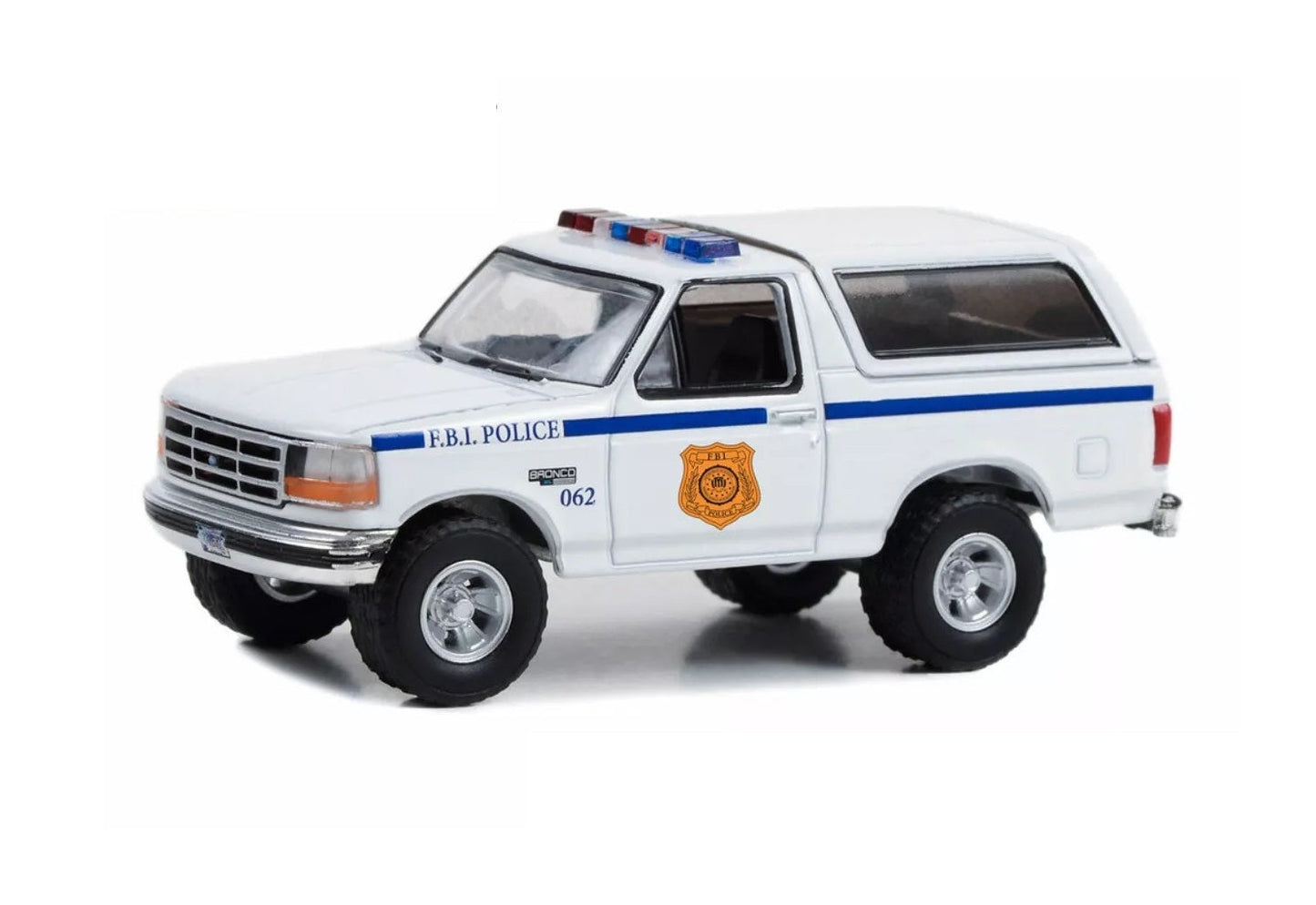 Greenlight - 1996 Ford Bronco XL FBI Police Washington DC Hot Pursuit - 1/64 Scale