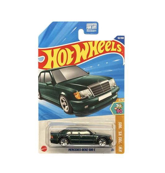 Hot Wheels - Mercedes-Benz 500E Green - HW '70s VS '90s 3/10 - Long Card - Scala 1/64 Circa