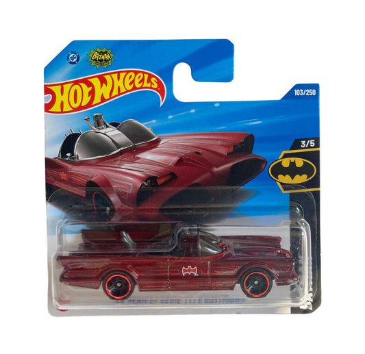 Hot Wheels - Batmobile rouge de la série télévisée - HW Batman 3/5 - Échelle 1/64 environ