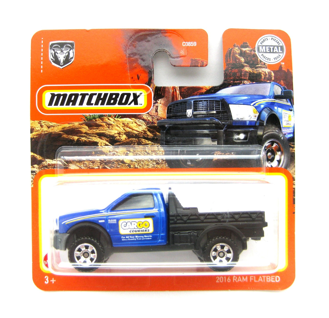 2016 RAM Flatbed Blue #100 - Matchbox - Scale 1/64 Approx