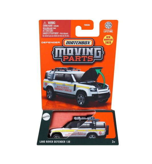 Matchbox - Land Rover Defender 130 Emergency Rescue - Moving Parts - Scale 1/64 Approx