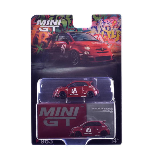 Mini GT - LB-WORKS x Abas Works ABARTH 595 Red - Scale 1-64 MGT00963-BL Blister Packaging