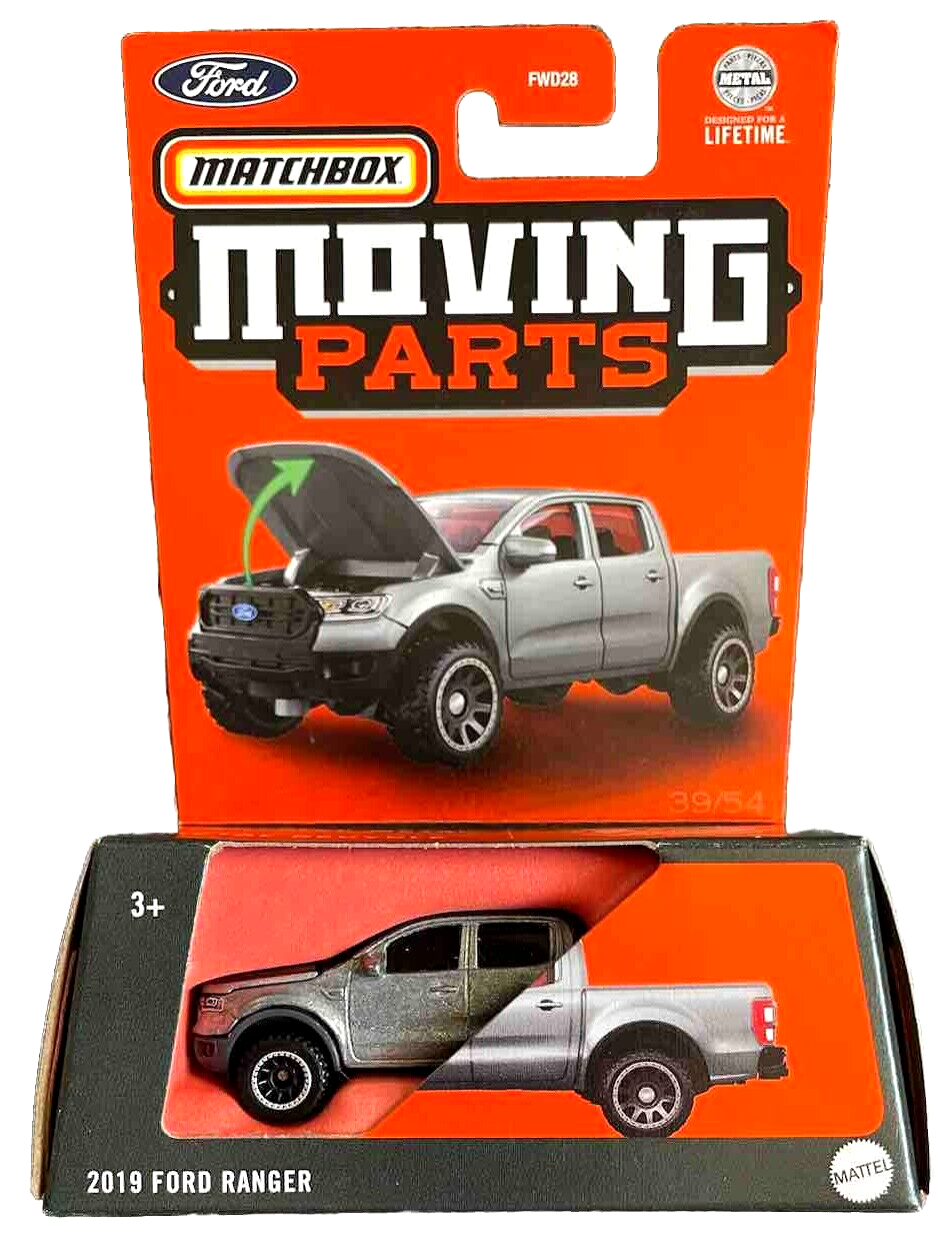 Matchbox - Ford Ranger 2019 Silver - Matchbox Moving Parts - Scale 1/64 Approx