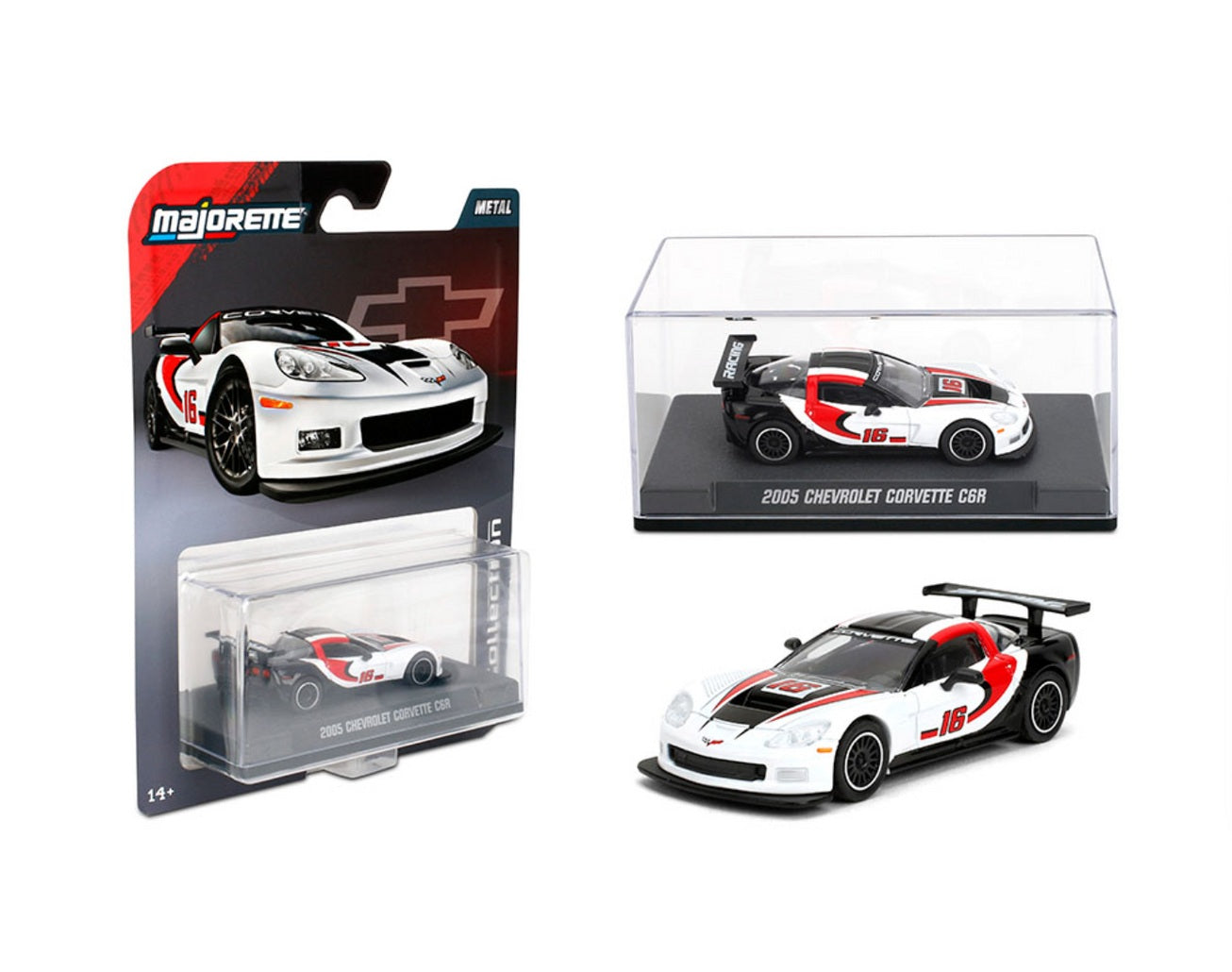 Majorette - Chevrolet Corvette C6R White Series Collection 2005 - Échelle 1/64