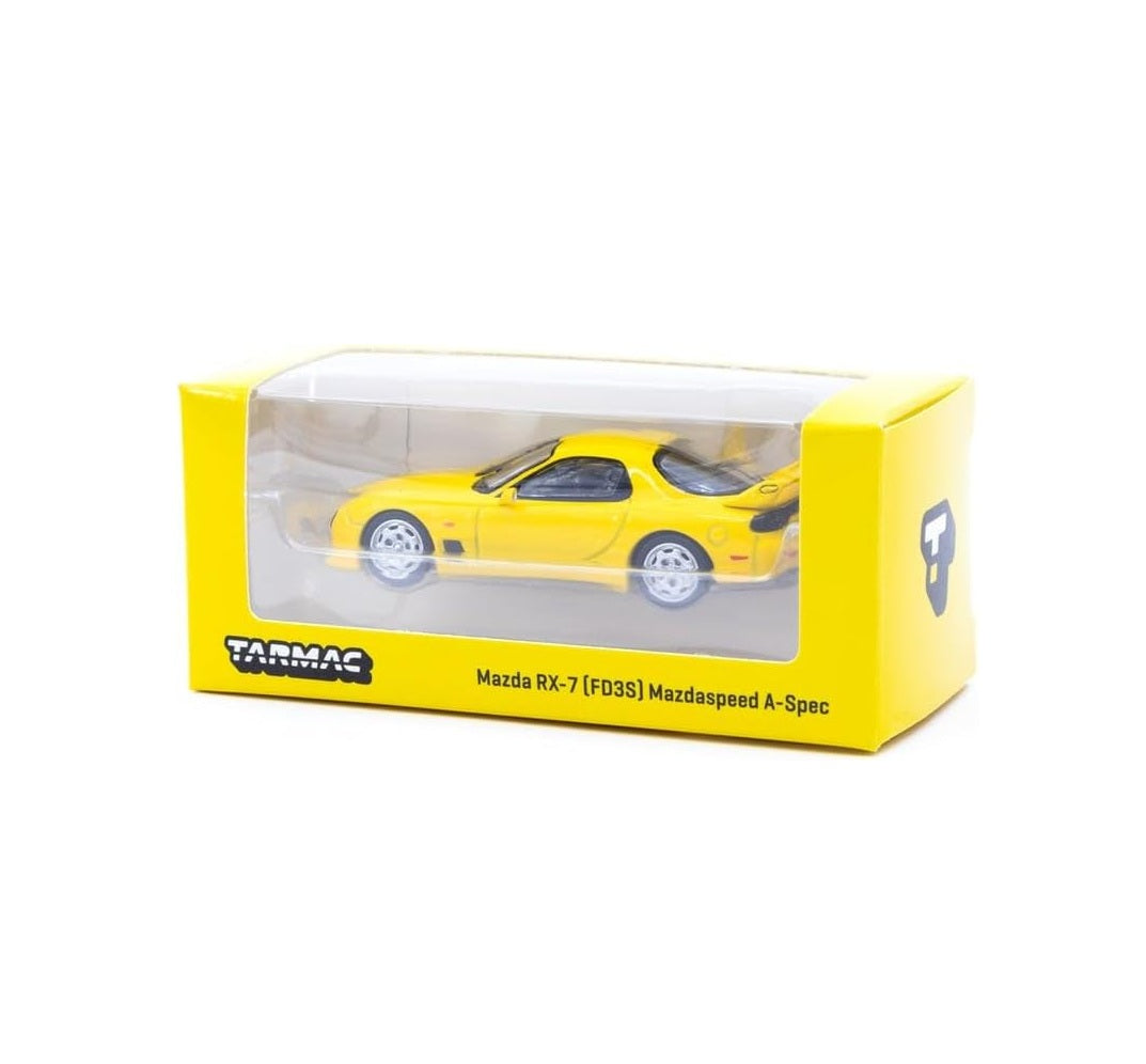 Tarmac Works - Mazda RX-7 (FD3S) Mazdaspeed A-Spec Yellow - HOBBY64 - Scale 1/64 T64G-012-YL